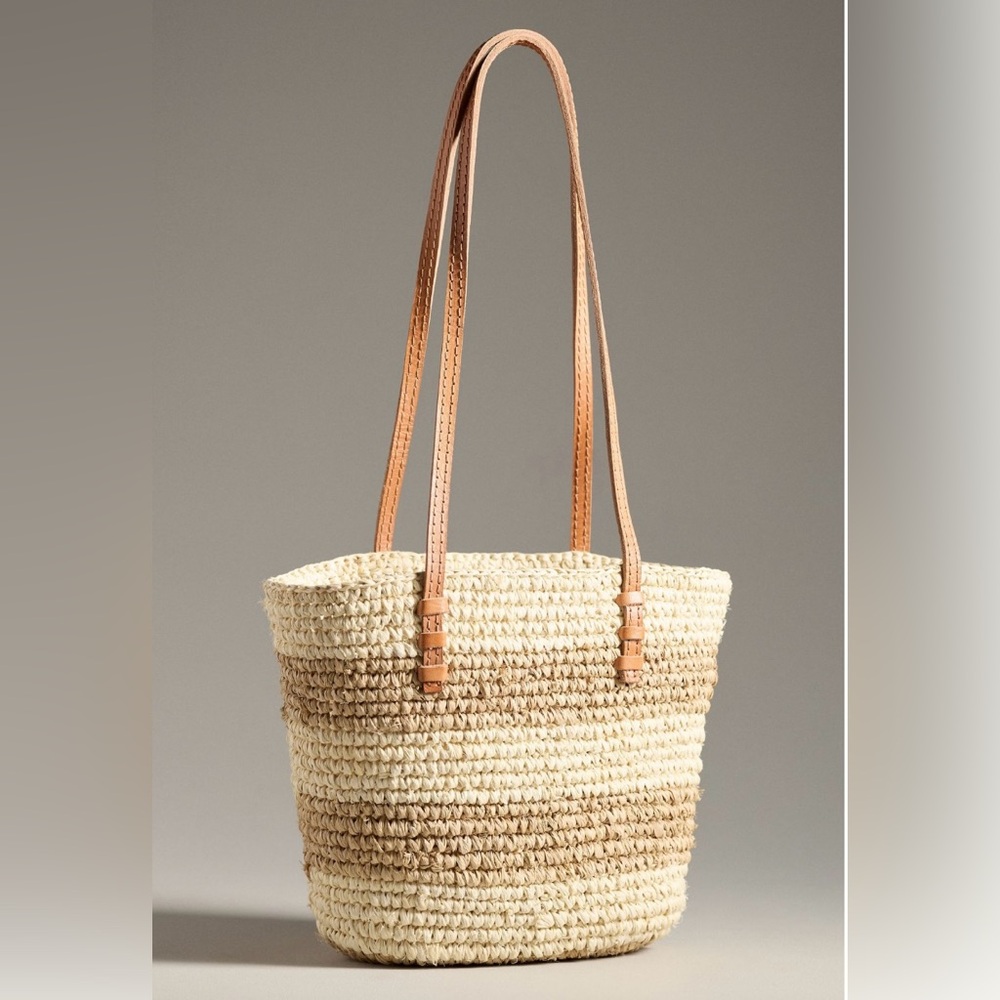 NWT Anthropologie Bembien Bieno Mini Raffia Tote